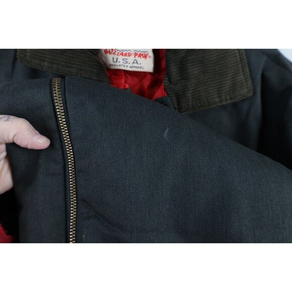 Vtg 90s Walls Blizzard Pruf Mens Large Short Faded Quilted Coveralls Black USA - Picture 9 of 16